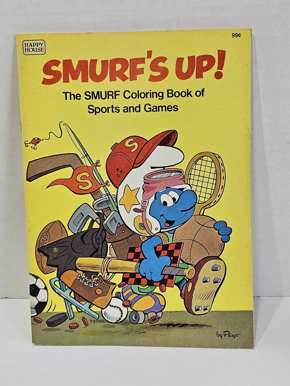 VTG 1982 Smurfs Up Coloring Book NEW